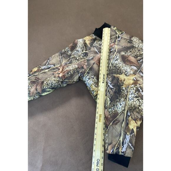 WFS Camo Gear Sz L Quilted LS Pockets Inside & Out Full Zip Burly Camo Tan Coat - Picture 8 of 9